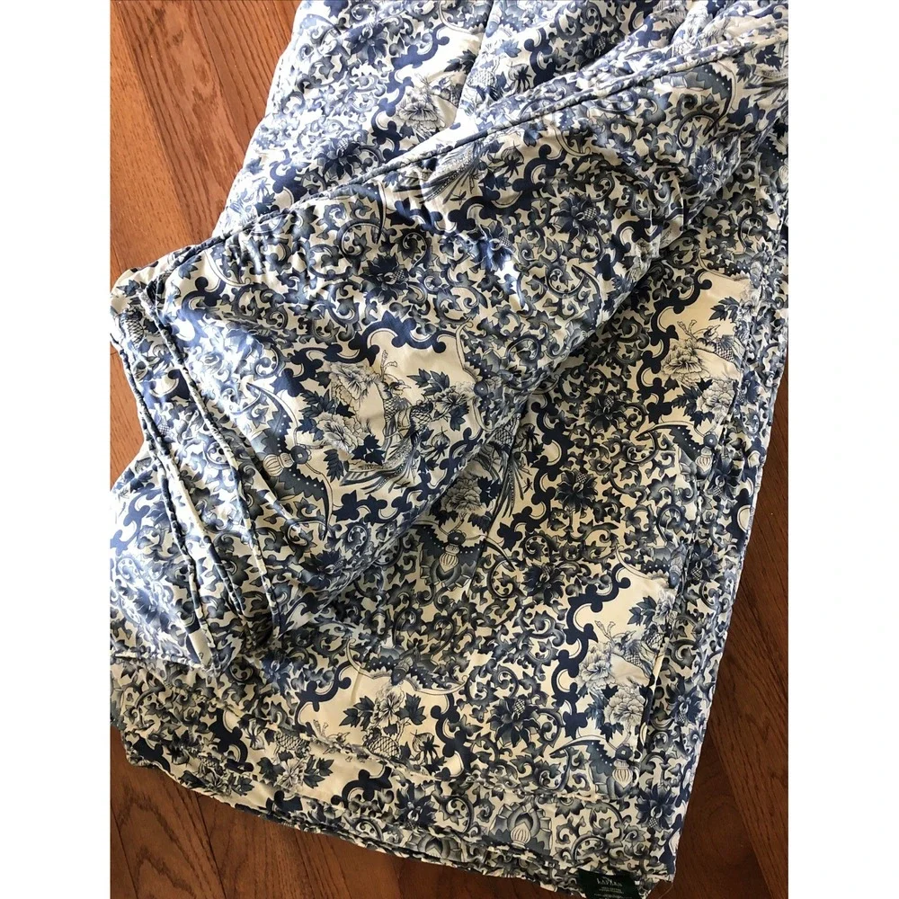 RALPH LAUREN Tamarind Blue Porcelain Cotton Comforter Size Full/Queen Gorgeous